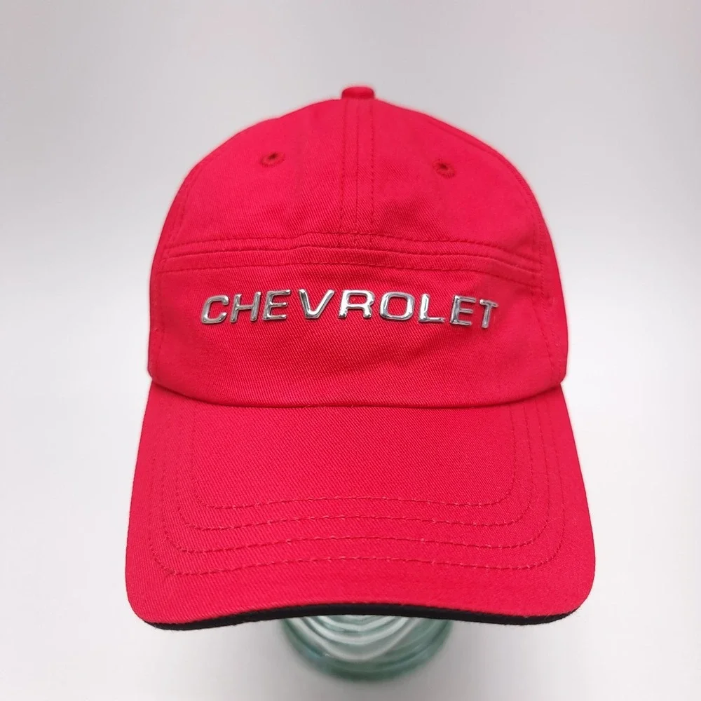 Chevrolet Hat Strapback Ralph White Baseball Cap Hot Rod Muscle Car
